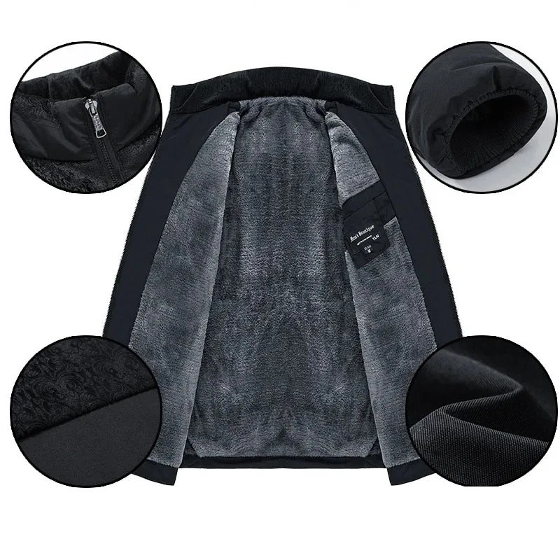 Chaqueta de Invierno Clásica con Forro de Polar Cálido – Elegante y Confortable