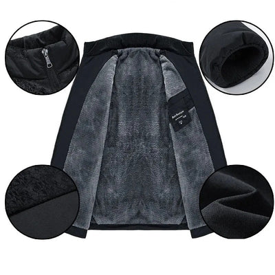 Chaqueta de Invierno Clásica con Forro de Polar Cálido – Elegante y Confortable